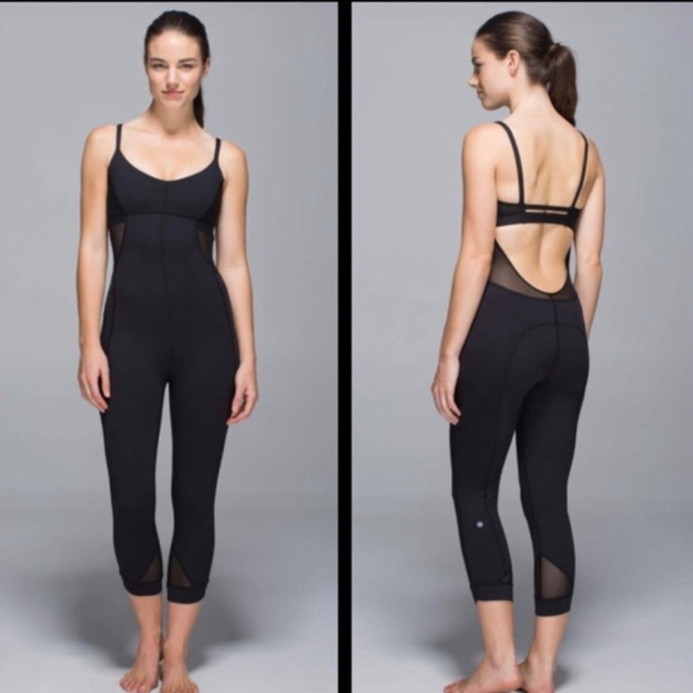 Lululemon Black Exquisites Onesie Open Back Romper